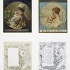 Christmas cards depicting Jesus and Mary; poetry with plant and flower ornamentation.