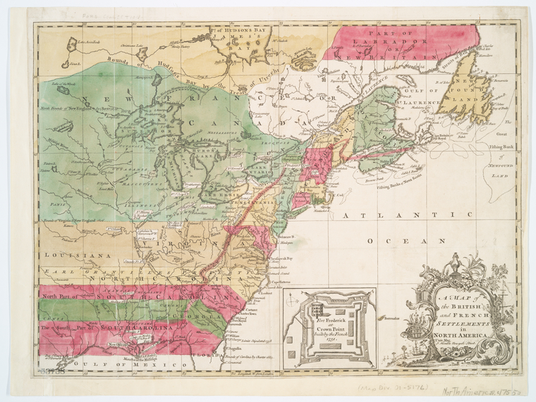 A Map of the British and French settlements in North America NYPL Digital Collections