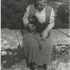 Gertrude Stein, with Pepe on the Terrace of the Villa at Bilignin