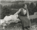 Gertrude Stein at Bilignin, on the terrace with Basket I
