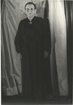 Gertrude Stein in the robe she wore during her lecture tour in America. This series of pictures made at Carl Van Vechten's apartment 7D 150 W. 55 St. November 4, 1934.