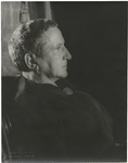 Gertrude Stein in the dress she wore in lectures in America. This series of pictures made in Carl Van Vechten's apartment, 150 West 55 Street, (7D), N.Y.  November 4, 1934.