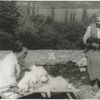 Gertrude Stein with Pepe; Mark Lutz with Basket I on the Terrace of the Villa at Bilignin, June 13, 1934.