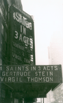 Gertrude Stein's name in electric light over the 44th Street theatre, New York, March 1934.