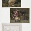 [Christmas cards depicting flowers and ornamental box.]