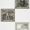 Christmas cards depicting children with botanical ornamentation; landscapes.