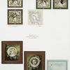 Christmas and New Year cards depicting girls, stars, and flowers.