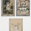 Easter cards depicting angels in trees playing music; angel with butterfly wings.