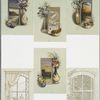 Christmas and New Year cards depicting flowers in vases, and landscape paintings, birds, snow, and windows.