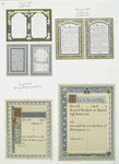 The Apostle's Creed; The Lord's Prayer; marriage certificates, with text, and floral decoration.