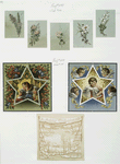 Christmas cards depicting children, angels, flowers, and winter landscapes.