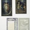 Christmas cards depicting angels, stars, women, the moon and decorative designs.