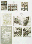 Easter and text cards depicting girls, nests, birds, stars and flowers.