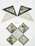 Christmas cards depicting angels, girls, a bird and decorative designs.