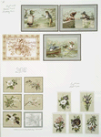 Birthday, Christmas, New Year and Valentine cards depicting flowers, boating and courtship.