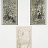 Christmas and New Years cards depicting birds and rabbits in the snow.