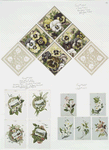 Birthday, Christmas, New Year and Valentine cards depicting flowers, birds, ladybugs and landscapes.