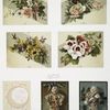 Birthday, Christmas and Valentine cards depicting flowers butterflies, bees, decorative designs, and dolls wearing kimonos.