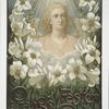 Poster with the following text, "Prang's Easter Cards", depicting an angel and lilies.