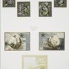 Christmas and New Year cards depicting flowers, plants, children, stars and moons.