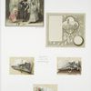 Christmas and prize cards depicting, women and children, flowers, paper, a city view and decorative ornamentation.