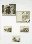 Christmas and prize cards depicting, women and children, flowers, paper, a city view and decorative ornamentation.