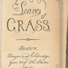 Leaves of Grass. Boston. Thayer and Eldridge, year 85 of the States. [1860-61] [Title page]