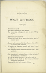 Walt Whitman. I celebrate myself, ...