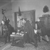Walter Hampden (Dr. Stockmann) with umbrella in the 1927 Revival of Ibsen's "An enemy of the people", NYC: Hampden Theatre.