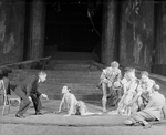 Max Reinhardt directing Wladimir Sokoloff (Puck). At right Lili Darvas as Titania and at her left Alexander Moissi as Oberon, King of Fairies.