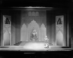 Scene from "Marco Millions", Guild Theatre, 1928. Set and costumes designed by Lee Simonson. Charles Romano as Buddhist Traveller.
