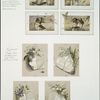 Easter cards depicting children singing Easter carols, with butterflies, flowers, trees, and paper.