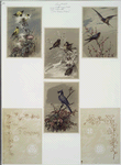 Christmas cards depicting birds on tree branches.