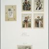 Christmas cards depicting children in snow, playing music, with flowers, and 'The Finish' depicting Yacht race at sea.