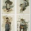 Girl with Basket on Back; Girl Seated on Mossy Bank; Girl with Dish of Berries; Barefoot Boy Picking Berries.