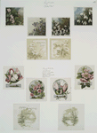 Easter, Christmas, and New Year cards depicting flowers, and landscapes.