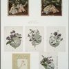 Christmas and Easter cards depicting children with toys, and flowers.