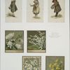 Christmas cards depicting young girl with flowers; Easter cards depicting flowers.