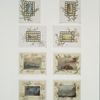 Cards depicting flowers, and watercolor design.