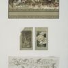 New Year calendar depicting twelve children; Christmas cards depicting baby, birds, flowers, and vines.