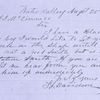 Davidson, F. L., Note from Davidson of Water Valley, offering his slave blacksmith for hire. Top reads "Water Valley August 23, 1861..."