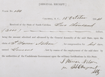 Original receipt for $2,000 compensation obtained by L. Warren Nelson; Columbia, South Carolina