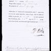 Manumission certificate for Mary Manning, New York City