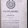 Catéchisme en Créole, title page