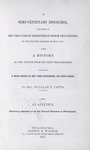 A semi-centenary discourse