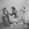 Charles Weidman, Eugenia Liczbinska with Blanche Talmud (right)Dance Group appearing in music-dance-drama "Music of the troubadours" (Neighborhood Playhouse Production, New York, 1931)