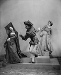 Charles Weidman, Eugenia Liczbinska with Blanche Talmud (right)Dance Group appearing in music-dance-drama "Music of the troubadours" (Neighborhood Playhouse Production, New York, 1931)
