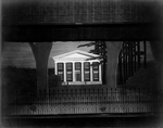 Exterior of the Mannon Mansion. Set designed and lighted by Robert Edmond Jones for Eugene O'Neill's "Mourning becomes Electra." Produced by the Theatre Guild. Premier performance Oct. 26, 1931. Guild Theatre, NYC.