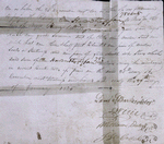 Slave hire agreement, January 29, 1825. A promissory note for $184.75, the document also includes a list of clothing and a blanket to be given to the slave.