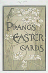 Poster with the words 'Prang's Easter cards' and depicting flowers and birds.